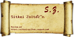 Sitkei Zoltán névjegykártya